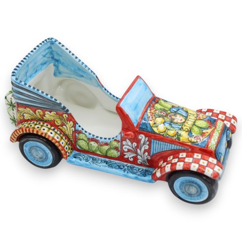 Retro-Cabriolet, Caltagirone-Keramik, ca. 33 x 15 cm...