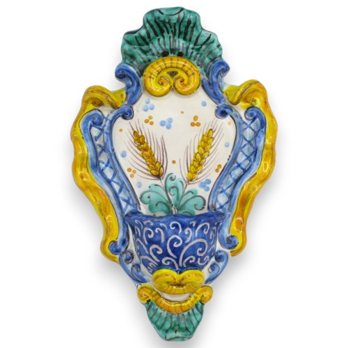 Acquasantiera in ceramica Siciliana - h 23 x L 14 cm ca....
