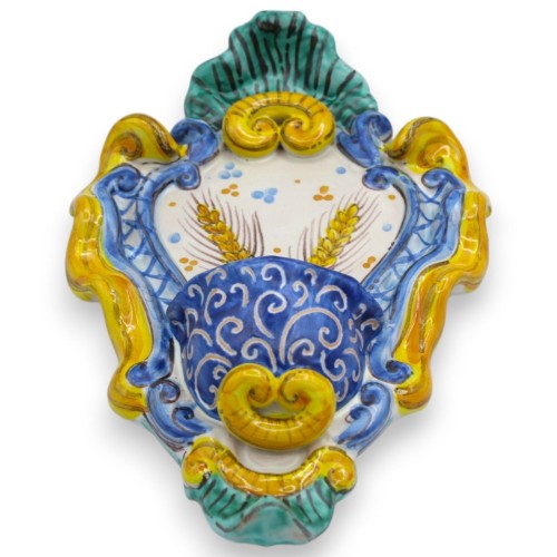 Acquasantiera in ceramica Siciliana - h 23 x L 14 cm ca.... 2