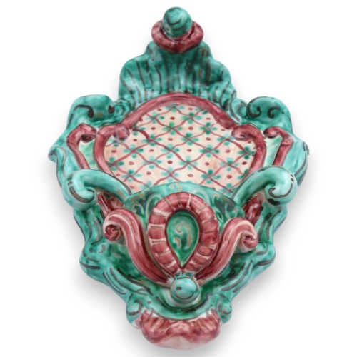 Siciliaanse keramische wijwaterbak - ca. 22 x 14 cm hoog,... 2