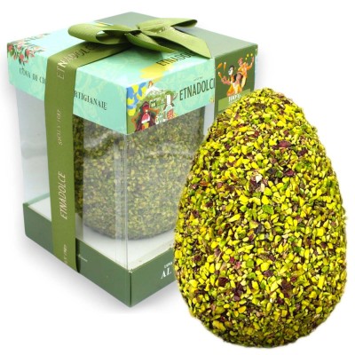 100% ARTISAN Easter egg with pistachio chocolate, covered with chopped pistachios, 500 gr.