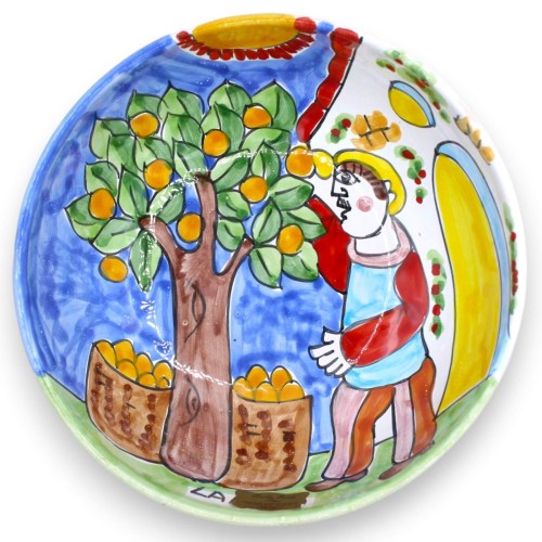 Bowl in fine Sicilian ceramic, Ø 20 x h 8 cm approx.,...