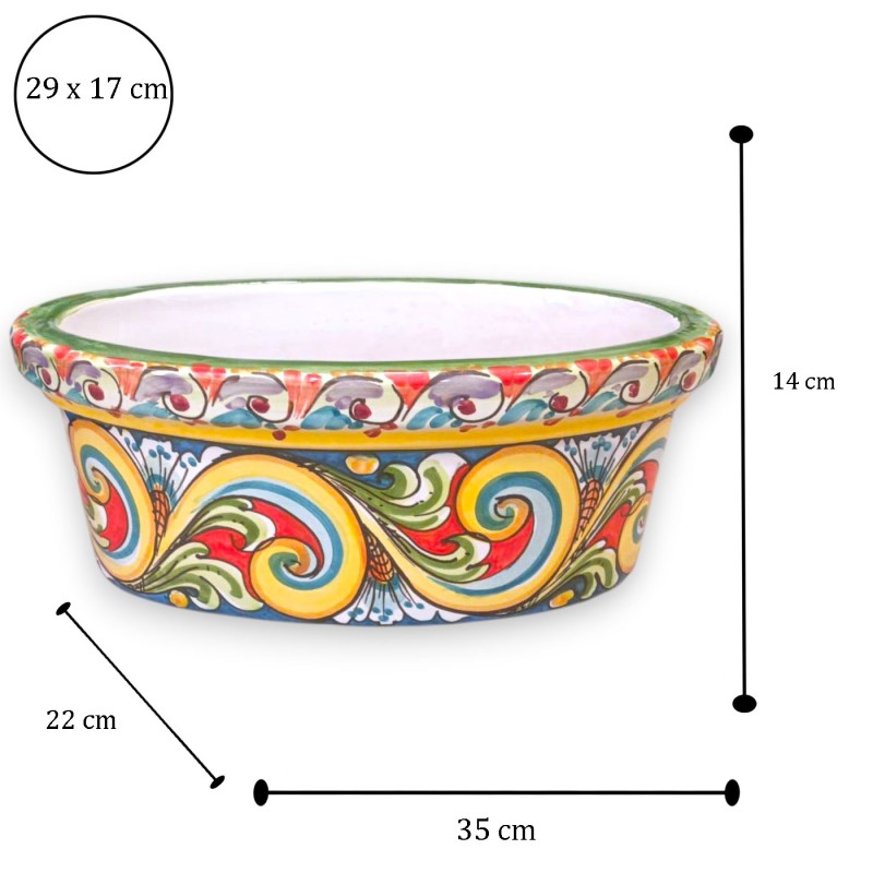 Oval vase, Caltagirone ceramic,...