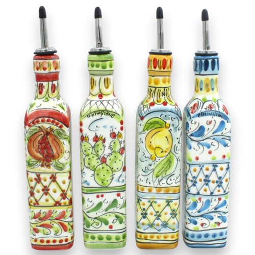 Butelka ceramiczna na olej Caltagirone, wys. 30 cm (z...