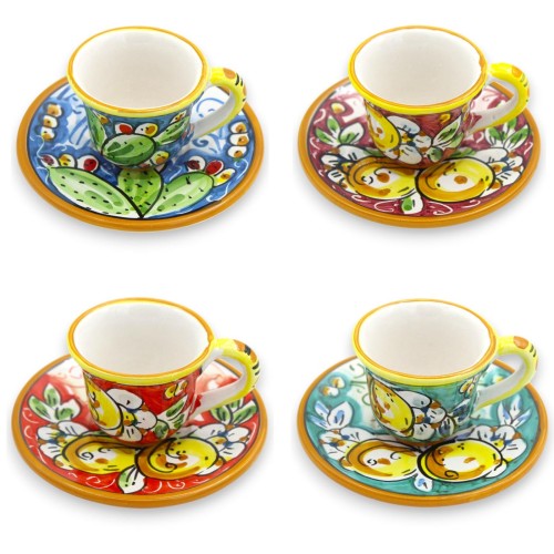 Xícara de café com pires, cerâmica Caltagirone, diversas...