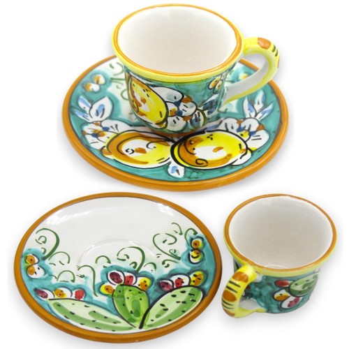 Kaffekopp med fat, Caltagirone keramik, olika... 2