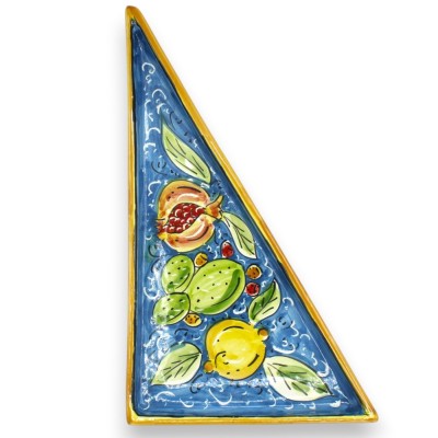 Servizio da caffè per 4 persone, ceramica Caltagirone, L 30 x 17 cm ca. decoro limone, melograno, ficodindia