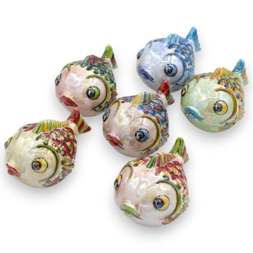 Kogelvis, Caltagirone keramiek, ca. L 11 x H 7 cm (1...