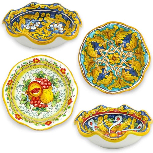 Vändbart bordsdekor, Caltagirone keramik - Ø 25 x h 9 cm...