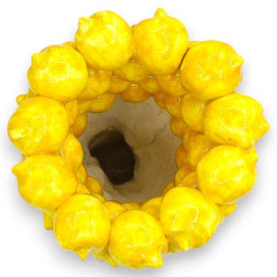 Buste de femme de créateur, couronne de citron, env. 25 x 15 cm. Céramique de Caltagirone, décor citron.