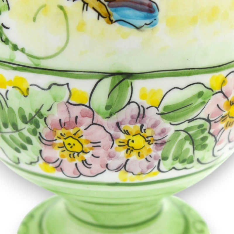 Egg with stem, in fine ceramic, h 33...