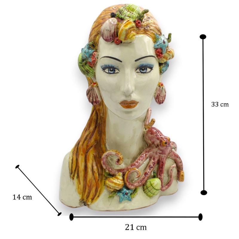 Busto de mulher de pescoço comprido,...