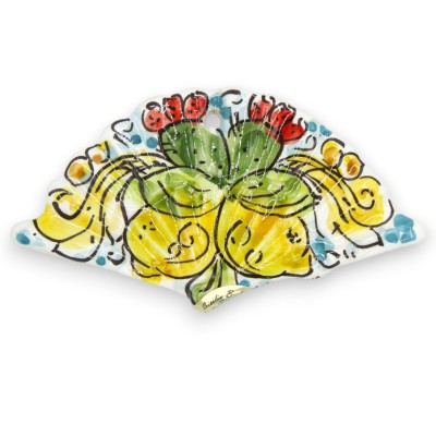 Decorative hanging fan, Caltagirone ceramic L 12 x 7 cm approx. (1 unit) Random decoration and colour