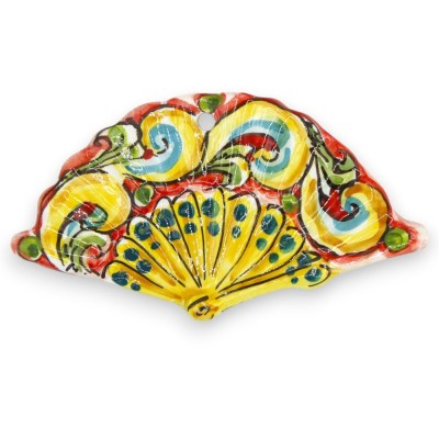 Decorative hanging fan, Caltagirone ceramic L 12 x 7 cm approx. (1 unit) Random decoration and colour