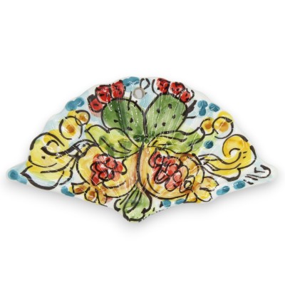 Decorative hanging fan, Caltagirone ceramic L 12 x 7 cm approx. (1 unit) Random decoration and colour