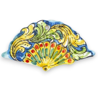 Decorative hanging fan, Caltagirone ceramic L 12 x 7 cm approx. (1 unit) Random decoration and colour