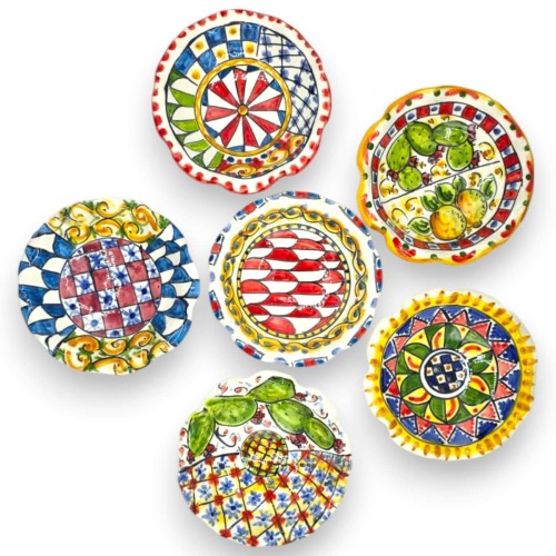 Schale mit gewelltem Rand, Caltagirone-Keramik, Ø ca. 15...