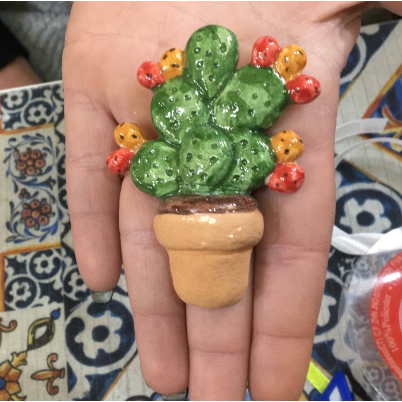 Magnetische Glasgeschenke mit Keramik-Feigenkaktusschaufel mit Feenschleierbeutel und 5 gezuckerten Mandeln - 