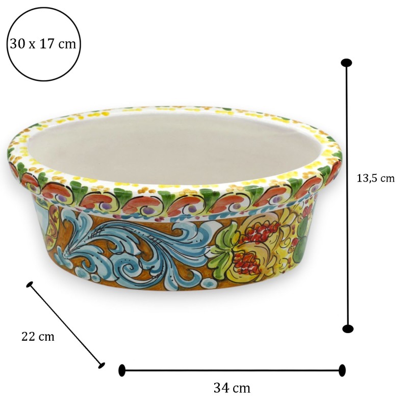 Oval vas, Caltagirone keramik, ca 34...