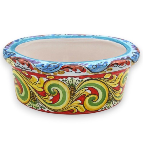 Vase ovale, céramique de Caltagirone, env. 23 x 15 x 10...
