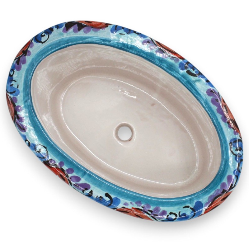 Oval vase, Caltagirone ceramic,...