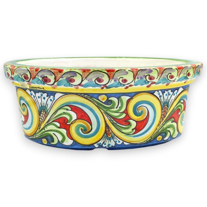 Oval vase, Caltagirone ceramic,...