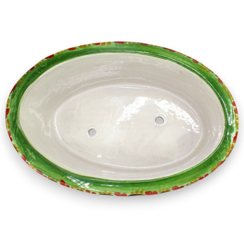 Oval vase, Caltagirone ceramic,...