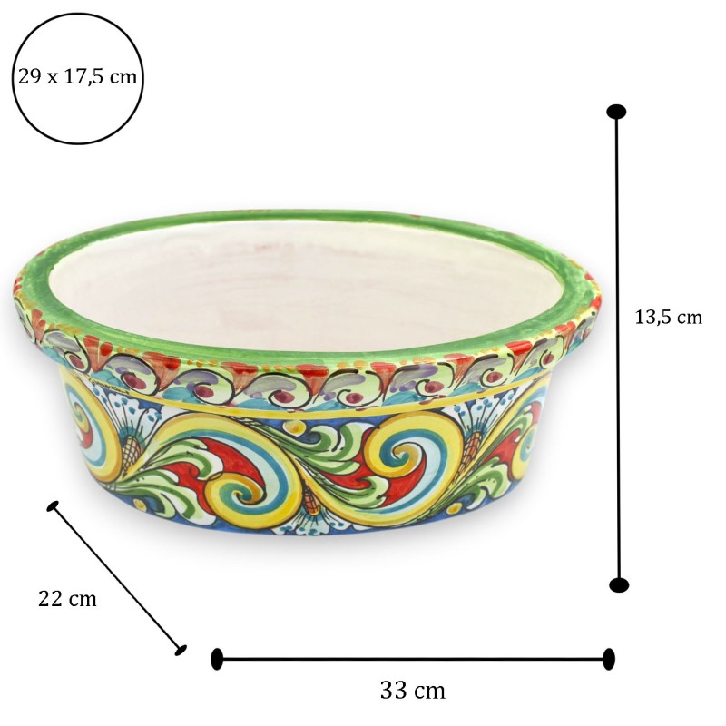 Oval vase, Caltagirone ceramic,...