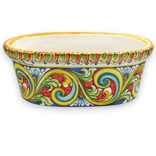 Cassetta vaso ovale, Ceramica Caltagirone L 42 x 22 x 17...