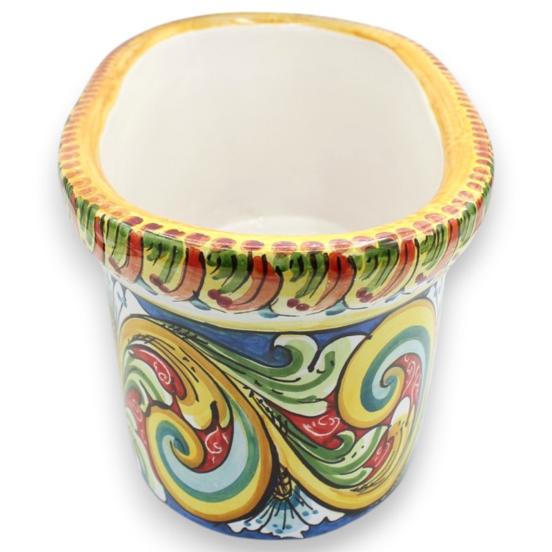 Oval vase, Caltagirone ceramic,...