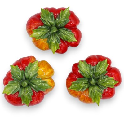 Dekoracyjny pomidor na blat, wykonany z wysokiej jakości ceramiki - wys. ok. 6 x 9 x 7 cm (1 sztuka) Wykonany z najwyższą staran