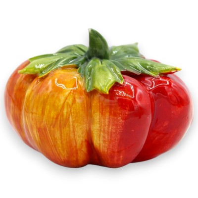 Pomodoro decorativo da Appoggio, in pregiata ceramica - h 6 x 9 x 7 cm ca. (1Unità) Realizzato Minuziosamente