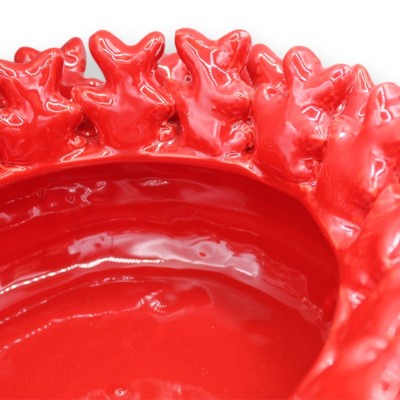 Coral Centerpiece, Ø 32 x h 12 cm approx. in fine ceramic, Mediterranean Design