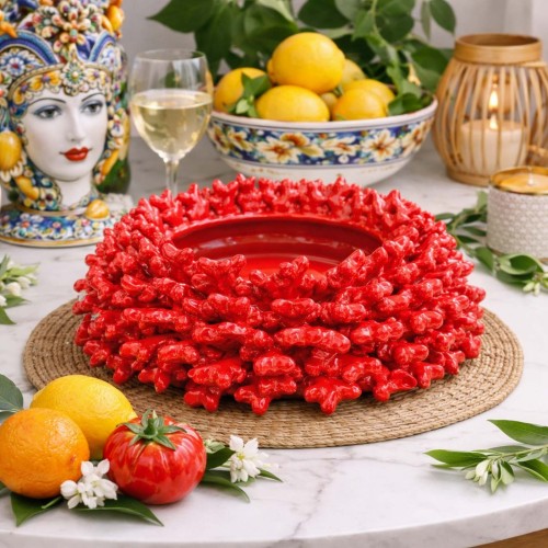 Centrotavola Corallo, Ø 32 x h 12 cm ca. in pregiata... 2