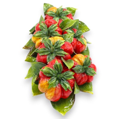 Paquete colgante, cerámica fina, aprox. 35 x 18 cm, composición de tomate.