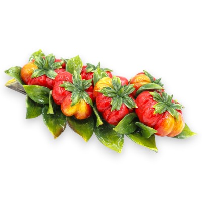 Paquete colgante, cerámica fina, aprox. 35 x 18 cm, composición de tomate.