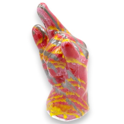Rock Hand, "Blijf koel"-gebaar, fijn keramiek, ca. 20 x 12 cm, veelkleurig