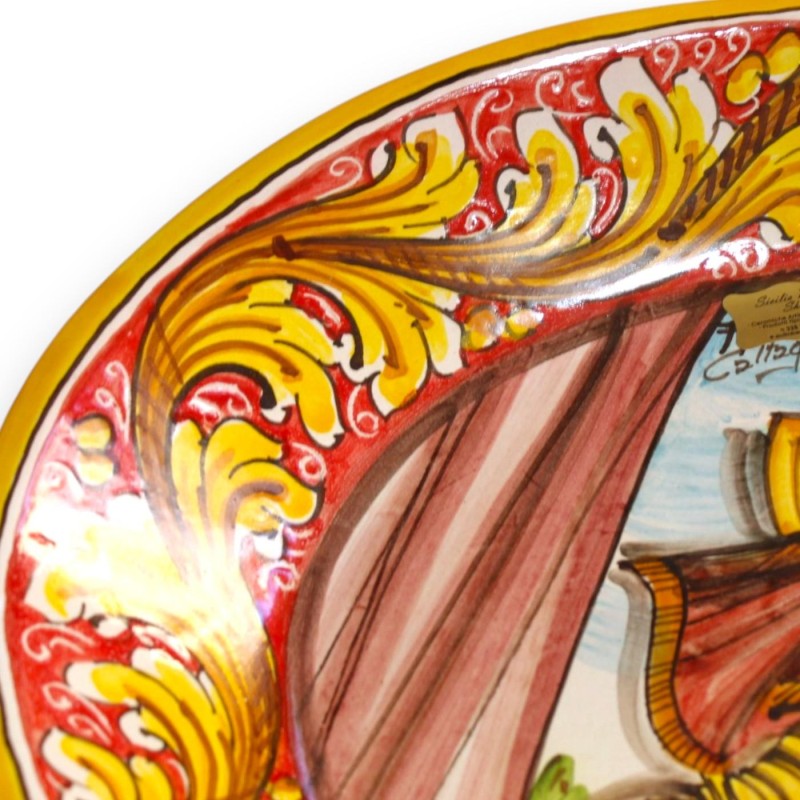 Prato oval ornamental, cerâmica de...