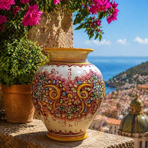 Keramikschale aus Caltagirone, ca. 32 cm hoch und 25 cm... 2