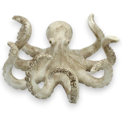 Caltagirone ceramic octopus, approx. 11 x 22 cm high. Modern design, matte and crackle effect.