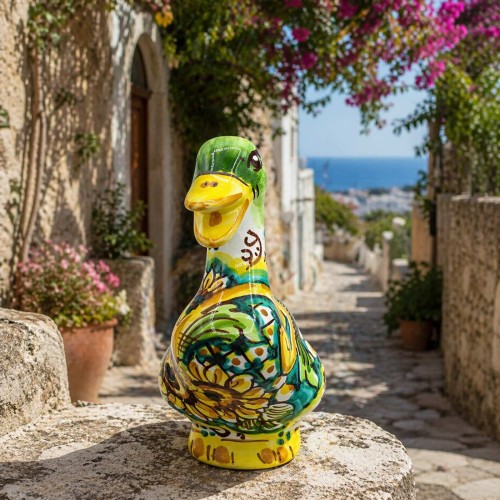 Kaczka ceramiczna Caltagirone, ok. 18 x 10 cm, dekoracja... 2