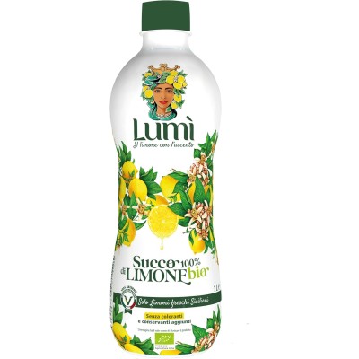 100 % natürlicher Bio-Zitronensaft aus Sizilien – 1-Liter-Flasche (1 Einheit)