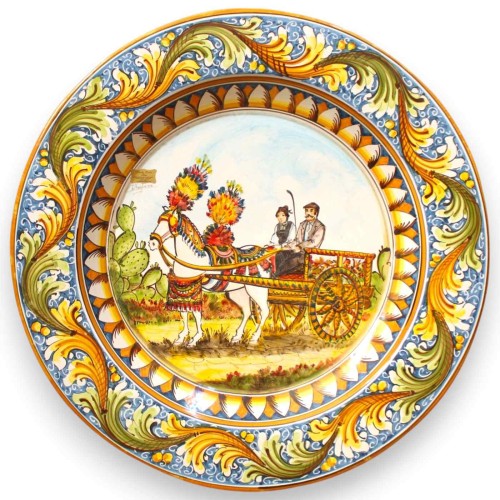 Prato ornamental com borda, cerâmica de Caltagirone, Ø 55...