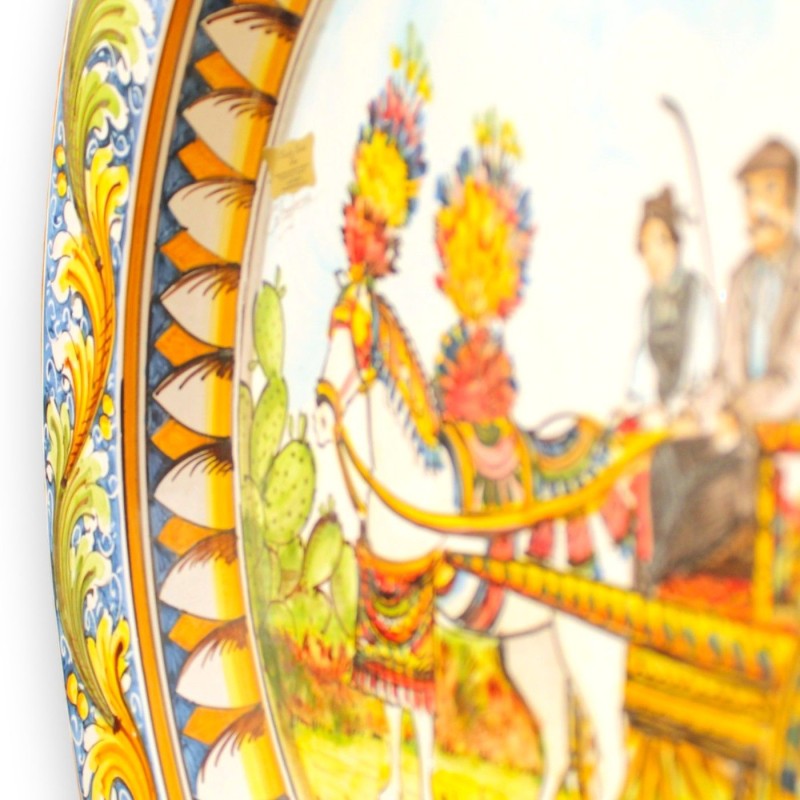 Ornamental rimmed plate, Caltagirone...