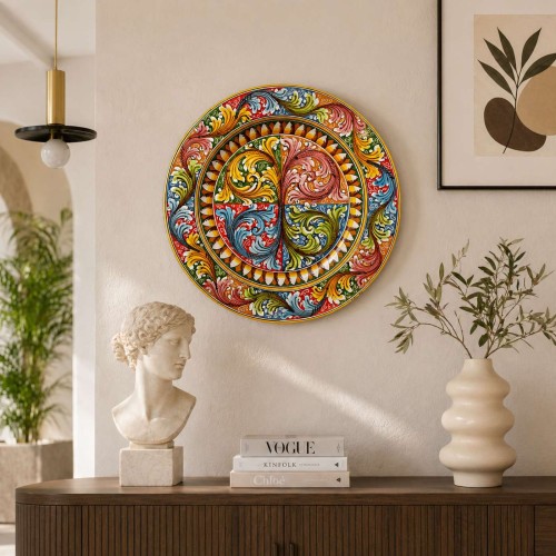 Sierbord met rand, Caltagirone keramiek, Ø ca. 55 cm,... 2