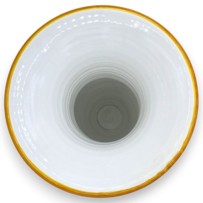 Caltagirone keramische bloemenvaas met lange hals, ca. 30 x Ø 20 cm, barokke decoratie op een groene achtergrond