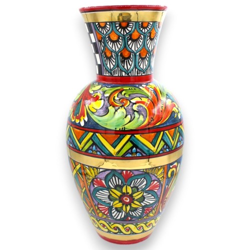 Wazon z wysoką szyjką, ceramika Caltagirone, wys. 40 x...