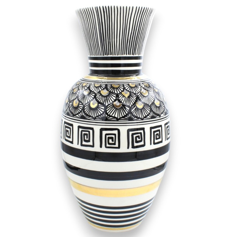 Tall Neck Vase, Caltagirone ceramic,...