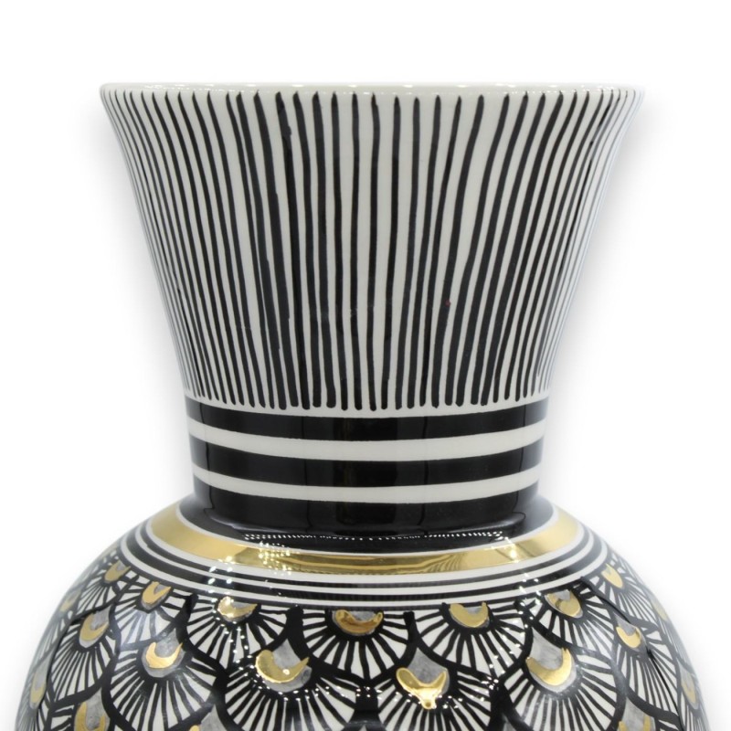 Tall Neck Vase, Caltagirone ceramic,...