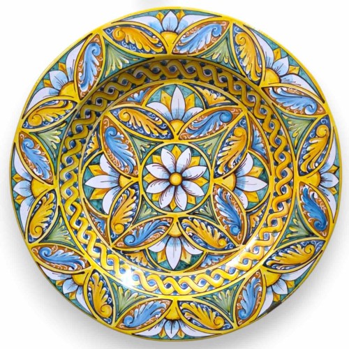 Ornamental rimmed plate, Caltagirone ceramic, approx. Ø...